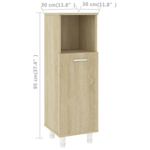 vidaXL Bathroom Cabinet Sonoma Oak 30x30x95 cm Engineered Wood