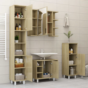 vidaXL Bathroom Cabinet Sonoma Oak 30x30x95 cm Engineered Wood