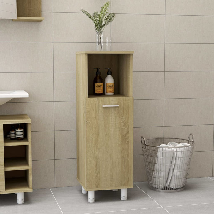 vidaXL Bathroom Cabinet Sonoma Oak 30x30x95 cm Engineered Wood