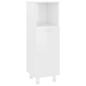 vidaXL Bathroom Cabinet High Gloss White 30x30x95 cm Engineered Wood