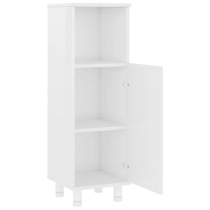 vidaXL Bathroom Cabinet High Gloss White 30x30x95 cm Engineered Wood