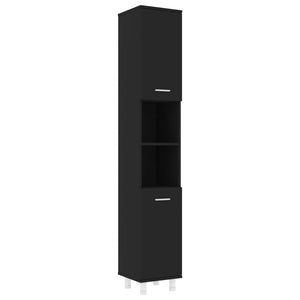 vidaXL Bathroom Cabinet Black 30x30x179 cm Engineered Wood