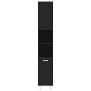 vidaXL Bathroom Cabinet Black 30x30x179 cm Engineered Wood