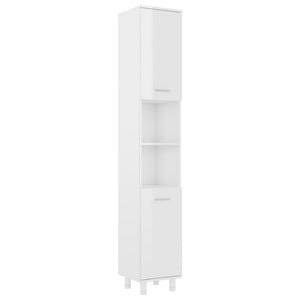 vidaXL Bathroom Cabinet High Gloss White 30x30x179 cm Engineered Wood