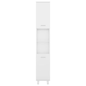 vidaXL Bathroom Cabinet High Gloss White 30x30x179 cm Engineered Wood