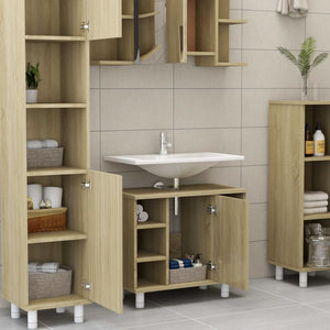 vidaXL Bathroom Cabinet Sonoma Oak 60x32x53.5 cm Engineered Wood