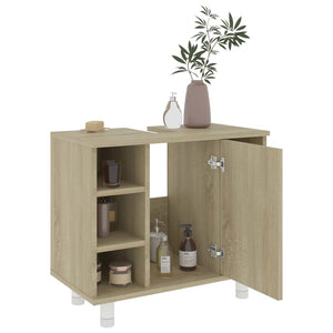 vidaXL Bathroom Cabinet Sonoma Oak 60x32x53.5 cm Engineered Wood