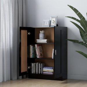 vidaXL Book Cabinet Black 82.5x30.5x115 cm Engineered Wood