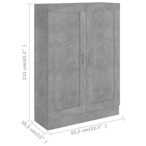 vidaXL Book Cabinet Concrete Grey 82.5x30.5x115 cm Engineered Wood