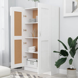 vidaXL Book Cabinet White 82.5x30.5x150 cm Engineered Wood