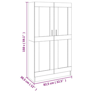 vidaXL Book Cabinet Sonoma Oak 82.5x30.5x150 cm Engineered Wood