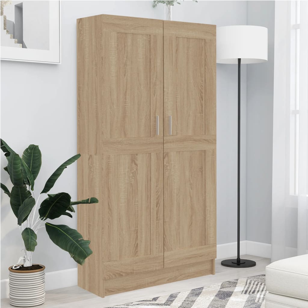 vidaXL Book Cabinet Sonoma Oak 82.5x30.5x150 cm Engineered Wood