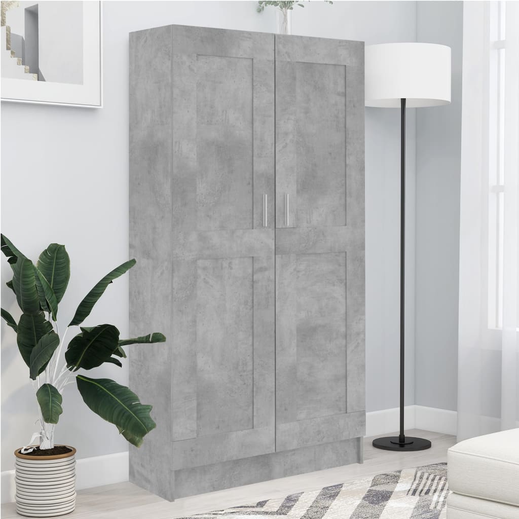 vidaXL Book Cabinet Concrete Grey 82.5x30.5x150 cm Engineered Wood