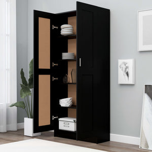 vidaXL Book Cabinet Black 82.5x30.5x185.5 cm Engineered Wood