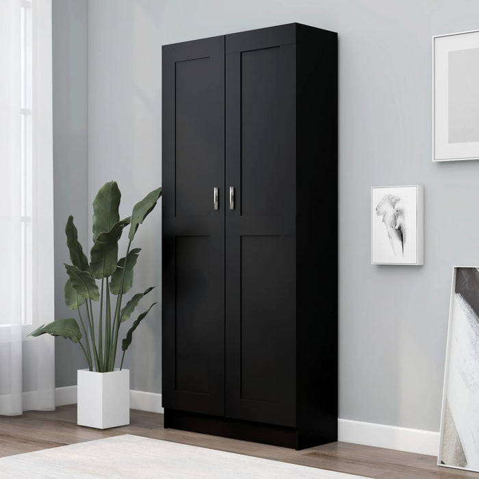 vidaXL Book Cabinet Black 82.5x30.5x185.5 cm Engineered Wood