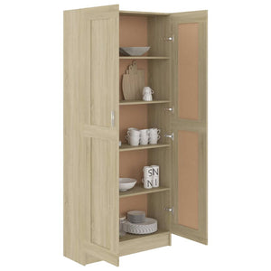 vidaXL Book Cabinet Sonoma Oak 82.5x30.5x185.5 cm Engineered Wood