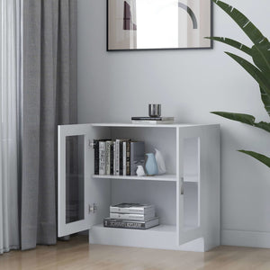 vidaXL Vitrine Cabinet White 82.5x30.5x80 cm Engineered Wood