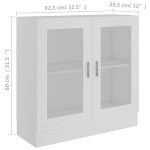 vidaXL Vitrine Cabinet White 82.5x30.5x80 cm Engineered Wood