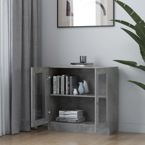 vidaXL Vitrine Cabinet Concrete Grey 82.5x30.5x80 cm Engineered Wood