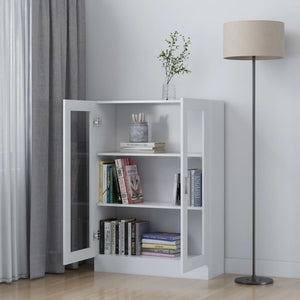 vidaXL Vitrine Cabinet White 82.5x30.5x115 cm Engineered Wood