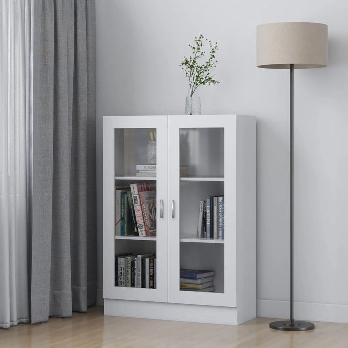 vidaXL Vitrine Cabinet White 82.5x30.5x115 cm Engineered Wood