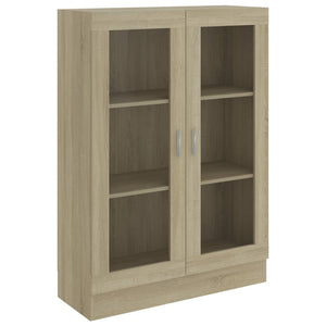 vidaXL Vitrine Cabinet Sonoma Oak 82.5x30.5x115 cm Engineered Wood