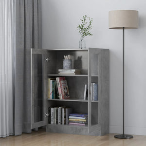 vidaXL Vitrine Cabinet Concrete Grey 82.5x30.5x115 cm Engineered Wood