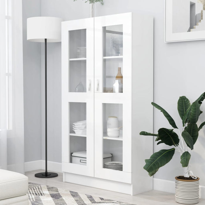 vidaXL Vitrine Cabinet White 82.5x30.5x150 cm Engineered Wood