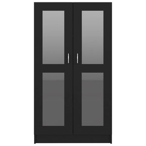 vidaXL Vitrine Cabinet Black 82.5x30.5x150 cm Engineered Wood