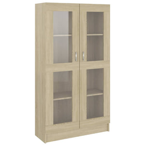 vidaXL Vitrine Cabinet Sonoma Oak 82.5x30.5x150 cm Engineered Wood