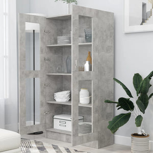 vidaXL Vitrine Cabinet Concrete Grey 82.5x30.5x150 cm Engineered Wood