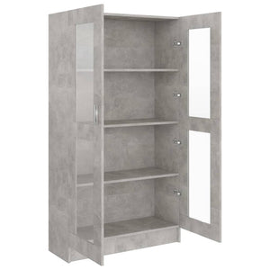 vidaXL Vitrine Cabinet Concrete Grey 82.5x30.5x150 cm Engineered Wood