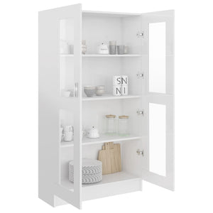 vidaXL Vitrine Cabinet High Gloss White 82.5x30.5x150 cm Engineered Wood