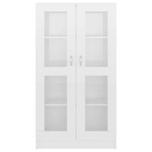 vidaXL Vitrine Cabinet High Gloss White 82.5x30.5x150 cm Engineered Wood