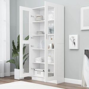 vidaXL Vitrine Cabinet White 82.5x30.5x185.5 cm Engineered Wood