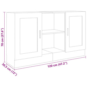 vidaXL Sideboard Black 120x30.5x70 cm Engineered Wood