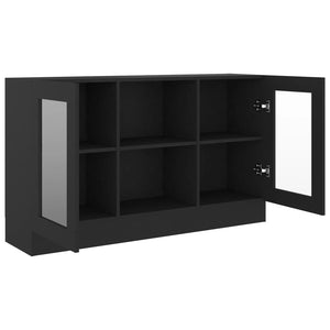 vidaXL Vitrine Cabinet Black 120x30.5x70 cm Engineered Wood