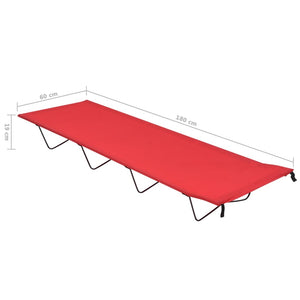 vidaXL Camping Bed 180x60x19 cm Oxford Fabric and Steel Red