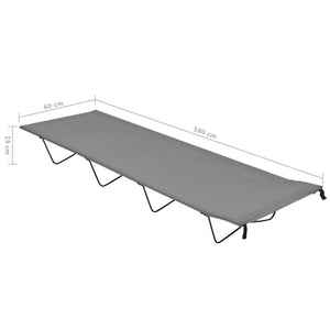 vidaXL Camping Bed 180x60x19 cm Oxford Fabric and Steel Grey