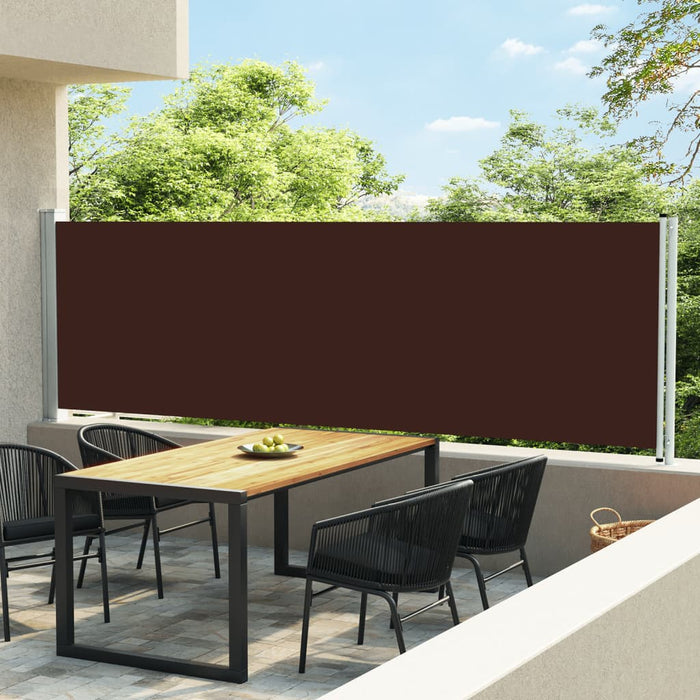 vidaXL Patio Retractable Side Awning 140x600 cm Brown