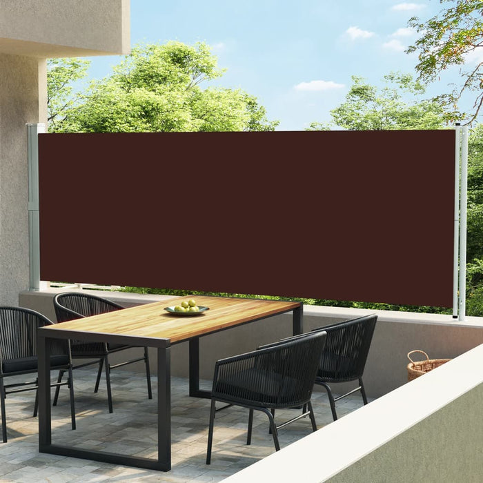 vidaXL Patio Retractable Side Awning 600x160 cm Brown