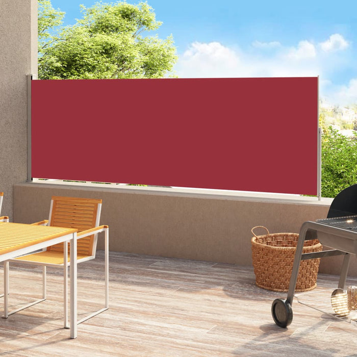 vidaXL Patio Retractable Side Awning 200x500 cm Red