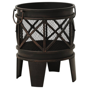 vidaXL Rustic Fire Pit with Poker Φ42x54 cm Steel