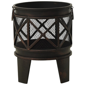 vidaXL Rustic Fire Pit with Poker Φ42x54 cm Steel