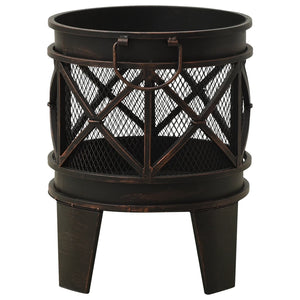 vidaXL Rustic Fire Pit with Poker Φ42x54 cm Steel