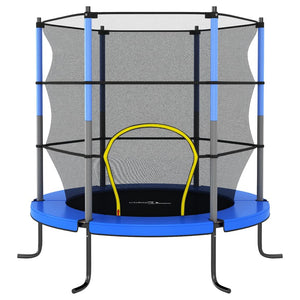 vidaXL Trampoline with Safety Net Round 140x160 cm Blue