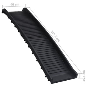 vidaXL Folding Dog Ramp Black 155.5x40x15.5 cm