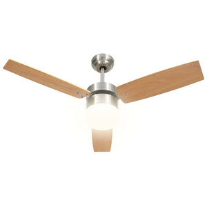 vidaXL Ceiling Fan with Light and Remote Control 108 cm Light Brown