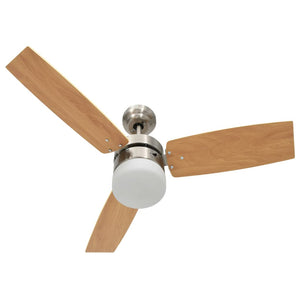 vidaXL Ceiling Fan with Light and Remote Control 108 cm Light Brown