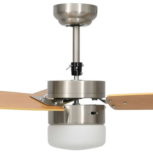 vidaXL Ceiling Fan with Light and Remote Control 108 cm Light Brown